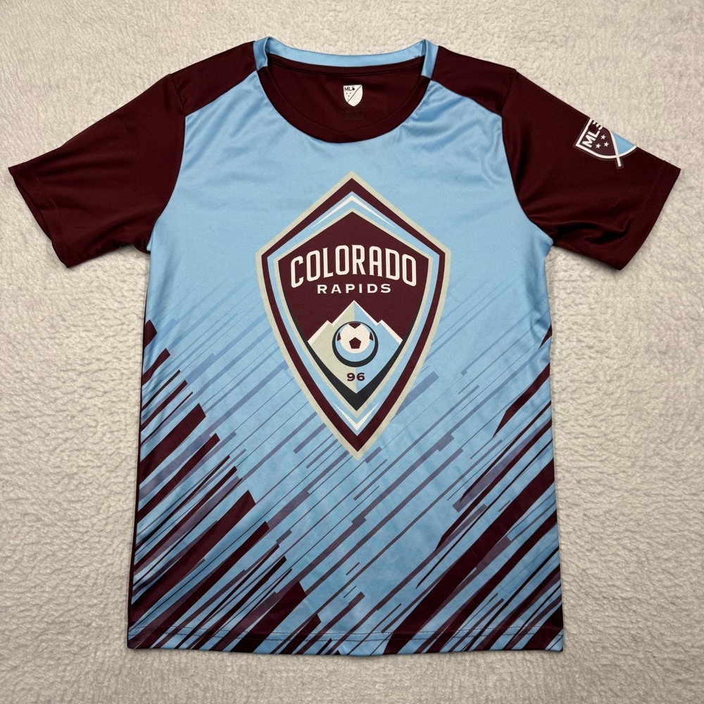 MLS Colorado Rapids Jersey Blue/Light Blue Red Youth Size XL